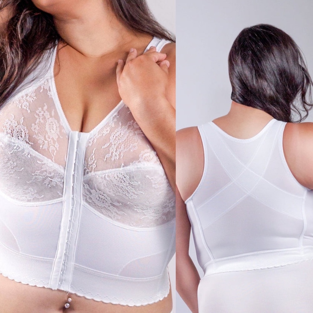 CORTLAND INTIMATES
Style 9603 Front Closure Back Support Long Line Bra White 48D